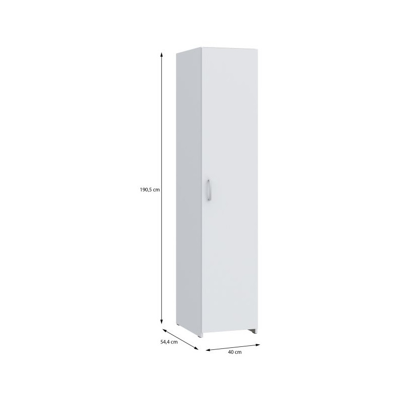 Wąska szafa ubraniowa 40 cm Econobox 2 ECBS811 biały