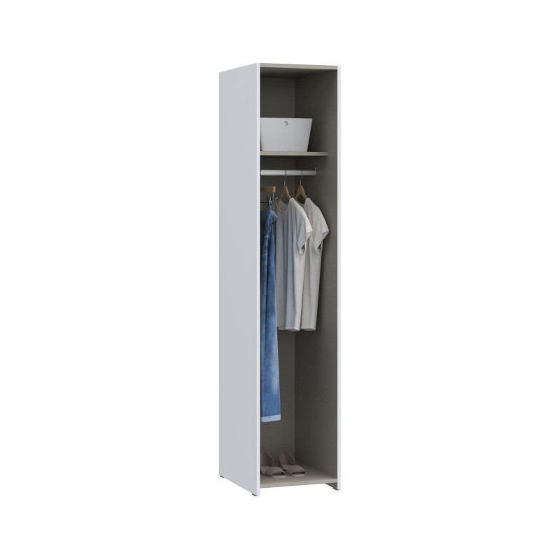 Wąska szafa ubraniowa 40 cm Econobox 2 ECBS811 biały