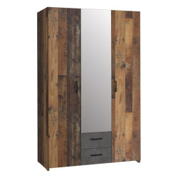 Szafa z lustrem Econobox 2 ECBS834 old wood vintage/beton ciemnoszary
