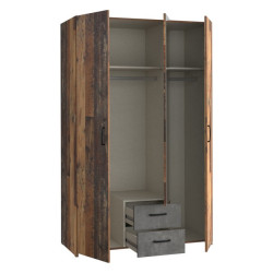 Szafa z lustrem Econobox 2 ECBS834 old wood vintage/beton ciemnoszary