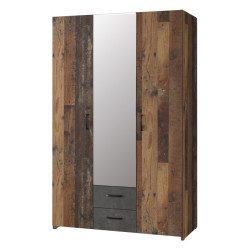Szafa z lustrem Econobox 2 ECBS834 old wood vintage/beton ciemnoszary
