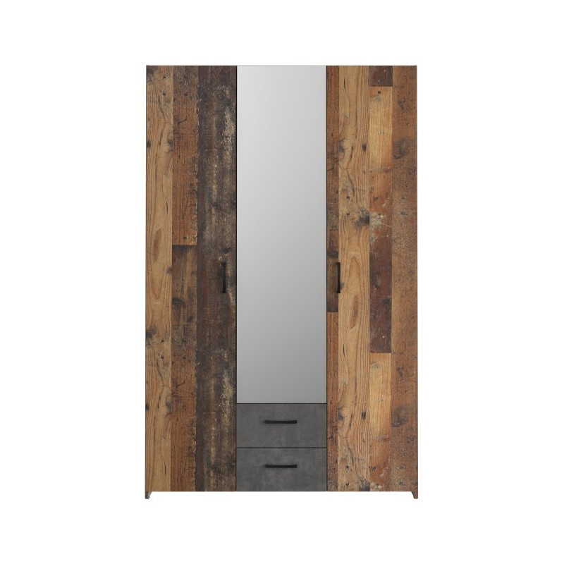 Szafa z lustrem Econobox 2 ECBS834 old wood vintage/beton ciemnoszary