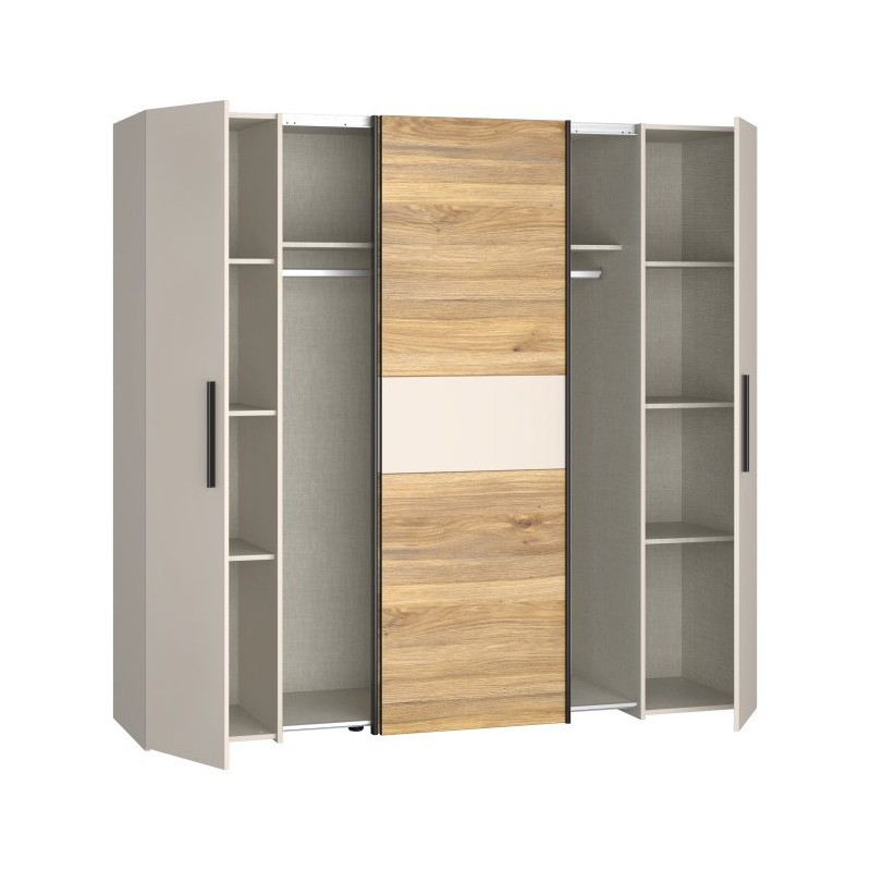 Szafa przesuwna 200 cm Narago KLTS62321 piaskowy/dąb mauvella