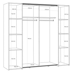Szafa przesuwna 200 cm Narago KLTS62321 piaskowy/dąb mauvella