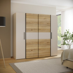 Szafa przesuwna 200 cm Narago KLTS62321 piaskowy/dąb mauvella