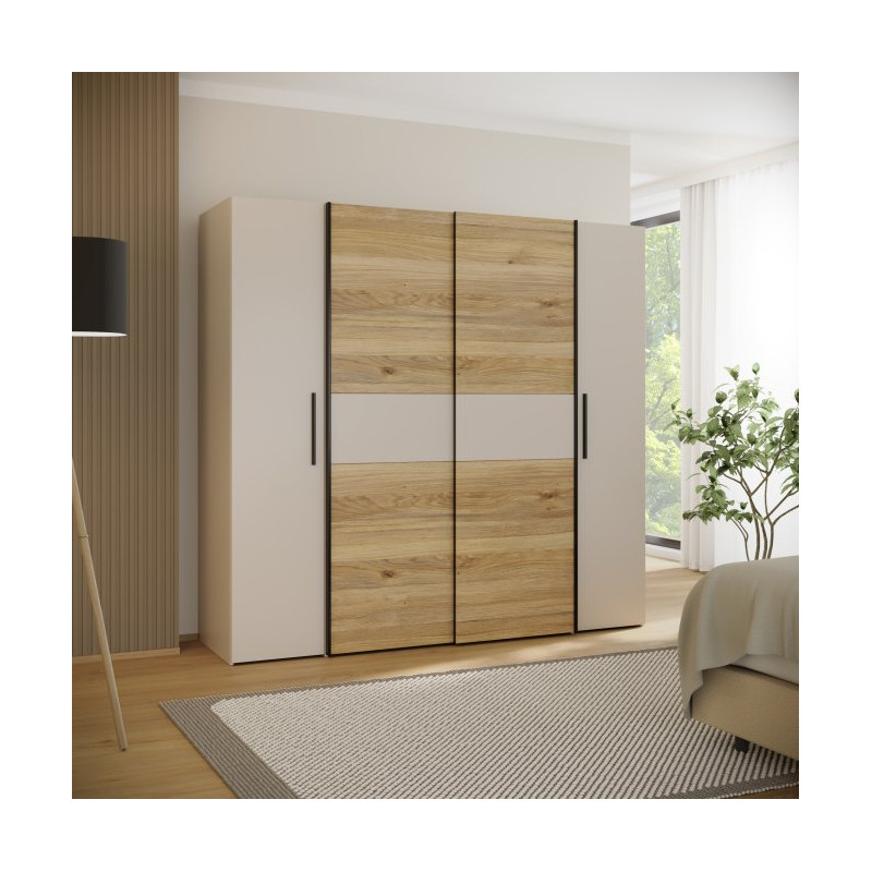 Szafa przesuwna 200 cm Narago KLTS62321 piaskowy/dąb mauvella