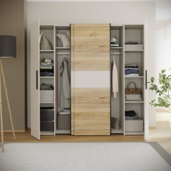 Szafa przesuwna 200 cm Narago KLTS62321 piaskowy/dąb mauvella