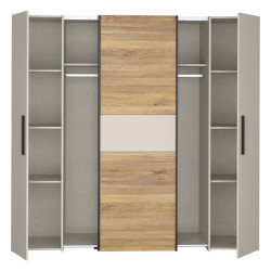 Szafa przesuwna 200 cm Narago KLTS62321 piaskowy/dąb mauvella