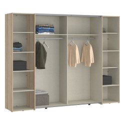 Szafa 4-drzwiowa z lustrem 270 cm Narago RXGS82511 dąb sonoma/biały