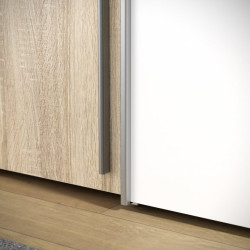 Szafa 4-drzwiowa z lustrem 270 cm Narago RXGS82511 dąb sonoma/biały