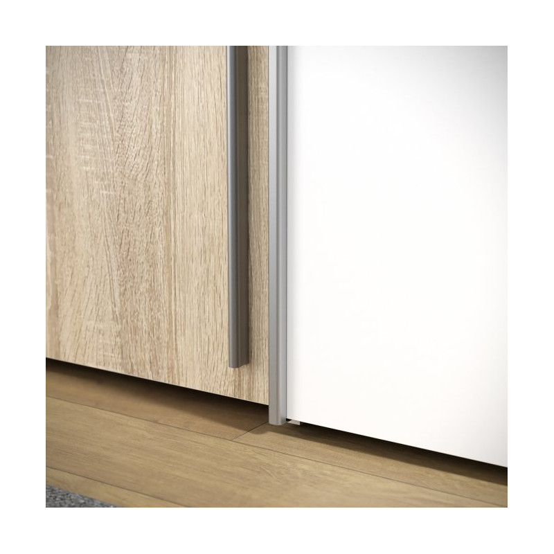 Szafa 4-drzwiowa z lustrem 270 cm Narago RXGS82511 dąb sonoma/biały