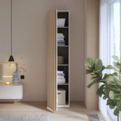 Wąska szafa ubraniowa 50 cm Panoptik PNPS911 dąb riva/piaskowy