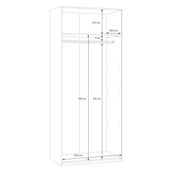 Szafa otwierana 90 cm Panoptik PNPS921 dąb riva/piaskowy