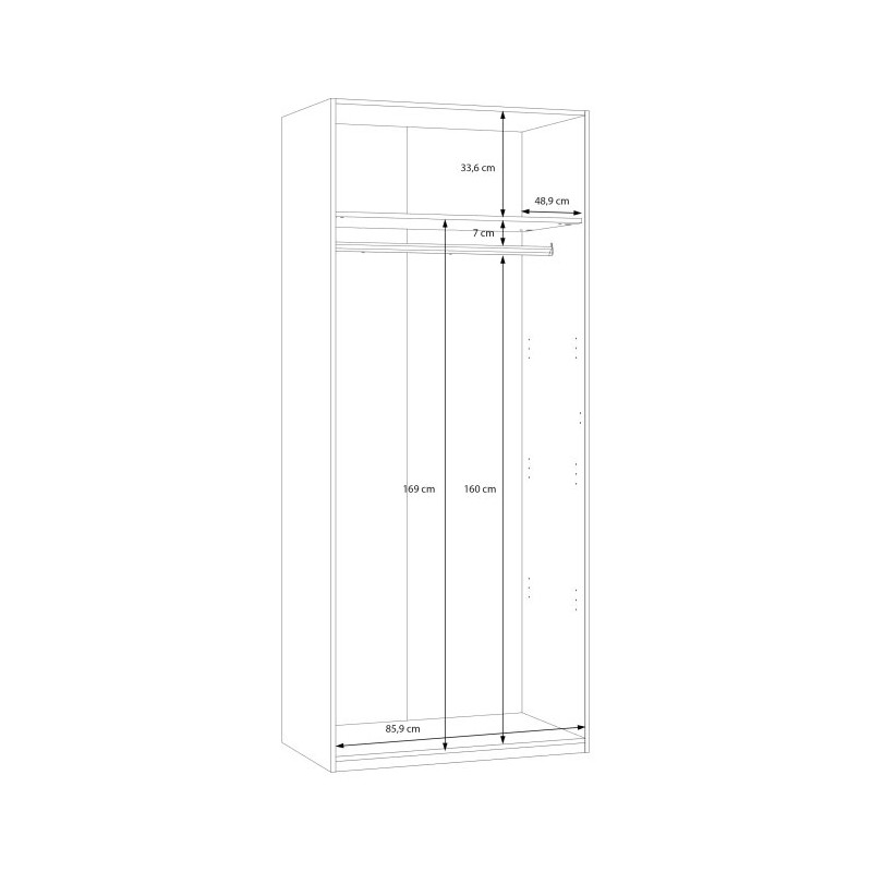 Szafa otwierana 90 cm Panoptik PNPS921 dąb riva/piaskowy
