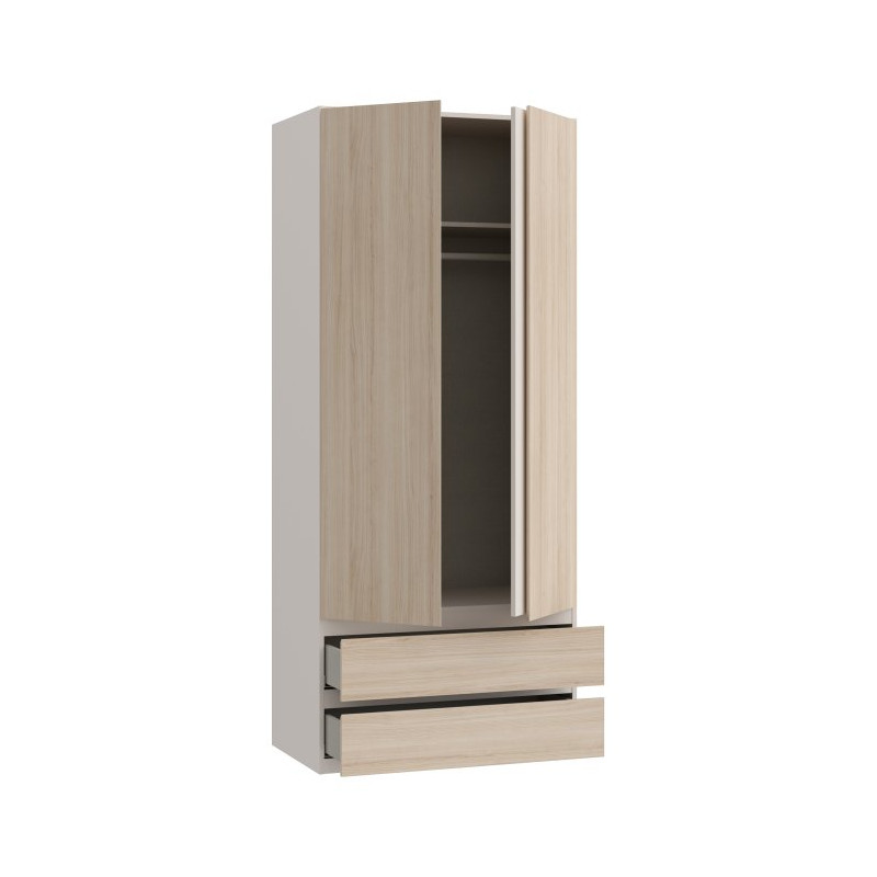 Szafa z szufladami 90 cm Panoptik PNPS922 dąb riva/piaskowy
