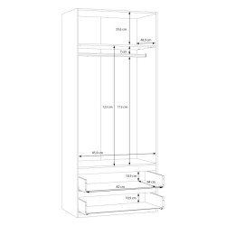 Szafa z szufladami 90 cm Panoptik PNPS922 dąb riva/piaskowy
