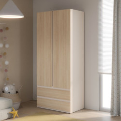 Szafa z szufladami 90 cm Panoptik PNPS922 dąb riva/piaskowy