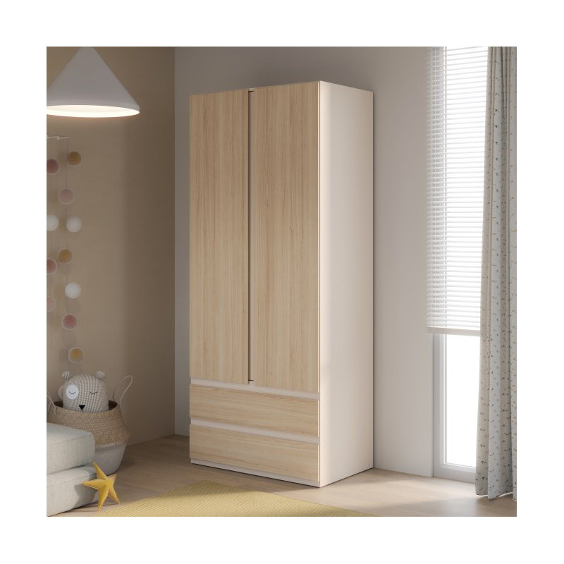 Szafa z szufladami 90 cm Panoptik PNPS922 dąb riva/piaskowy