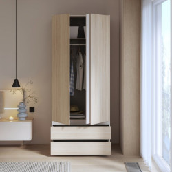 Szafa z szufladami 90 cm Panoptik PNPS922 dąb riva/piaskowy