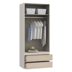 Szafa z szufladami 90 cm Panoptik PNPS922 dąb riva/piaskowy