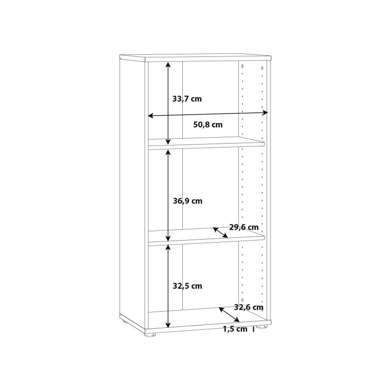 Niski regał otwarty 55 cm Archbox T2KR50 biały