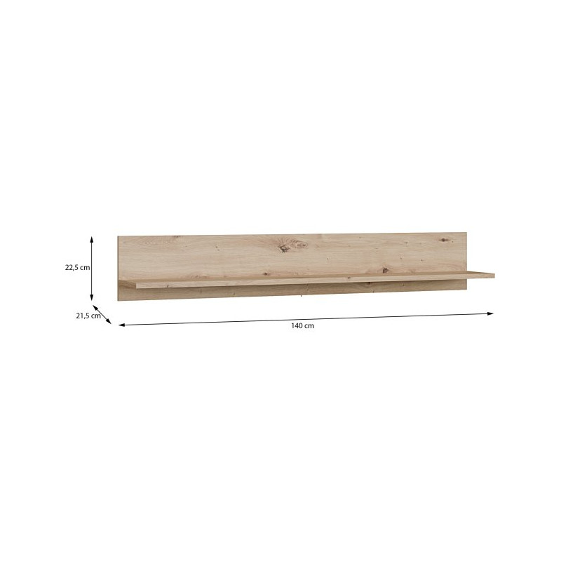 Półka ścienna 140 cm Archbox VTUB01 dąb artisan