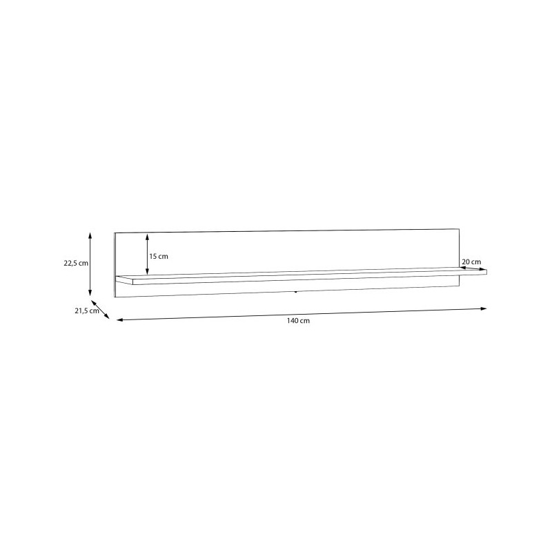 Półka ścienna 140 cm Archbox VTUB01 dąb artisan