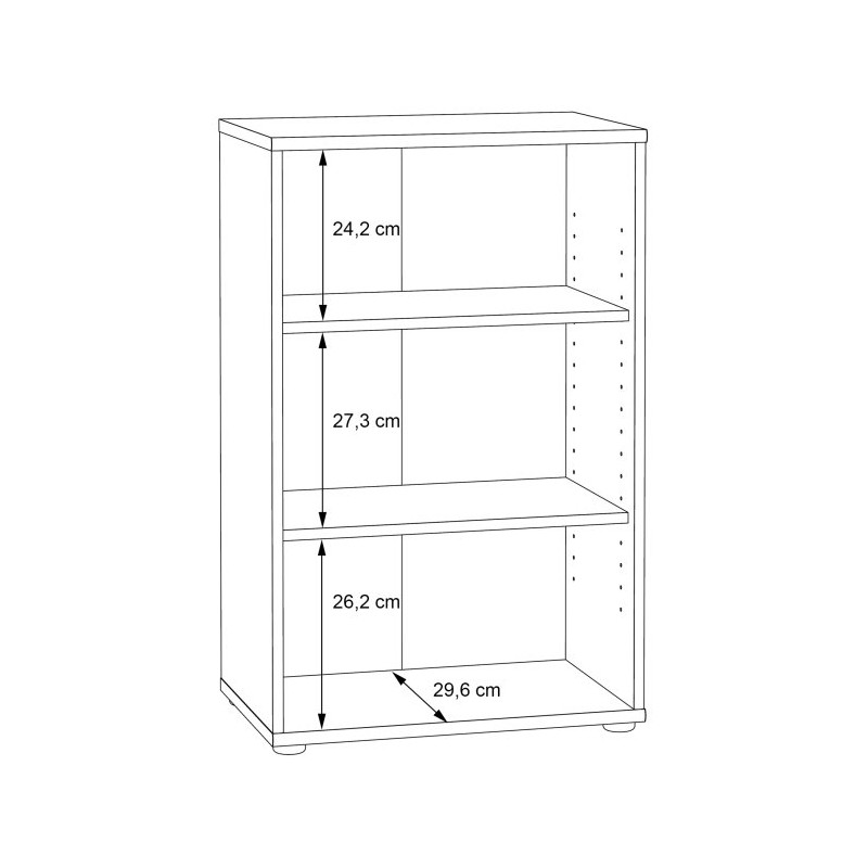 Wąski regał otwarty 55 cm Archbox T2KR70 biały
