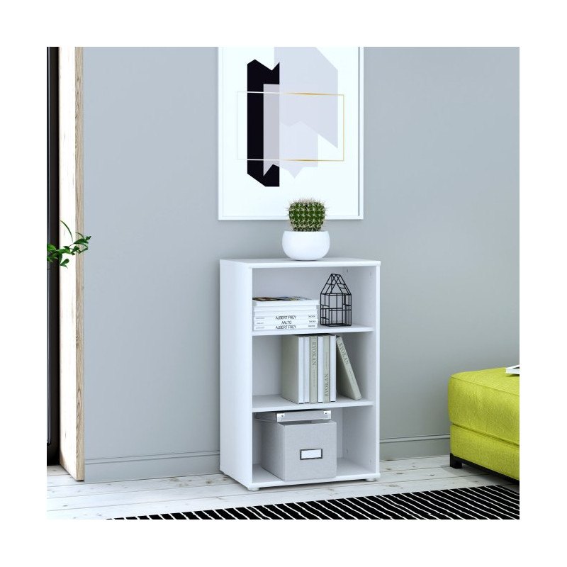 Wąski regał otwarty 55 cm Archbox T2KR70 biały