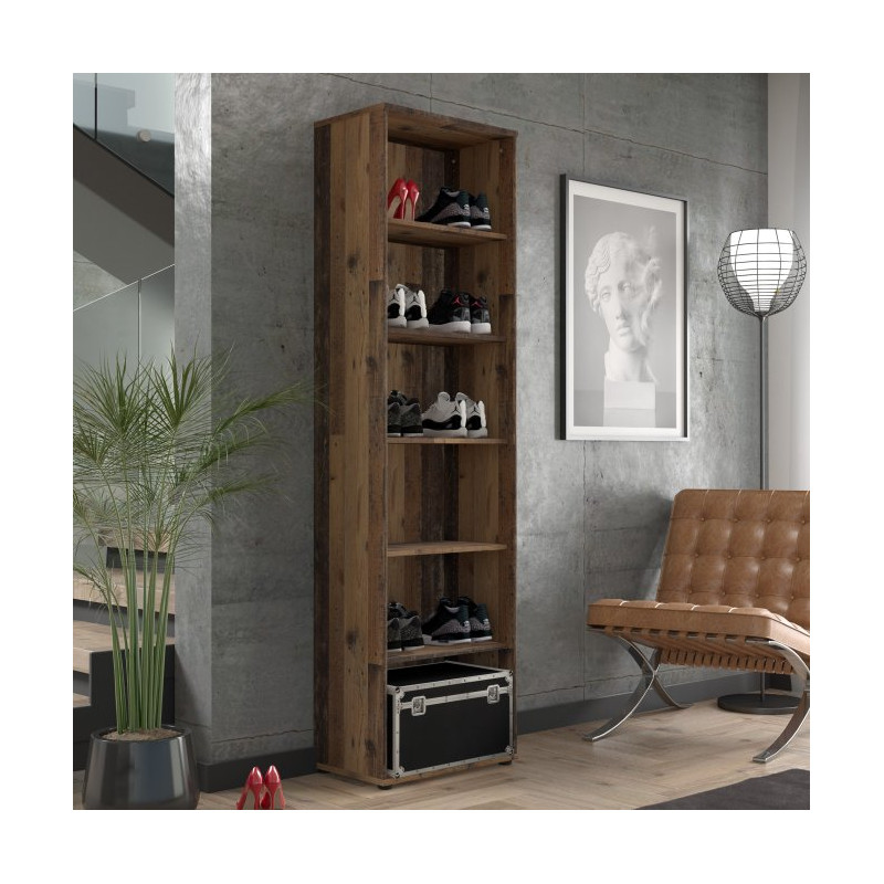 Wysoki regał otwarty 55 cm Archbox T2KR02 old wood vintage