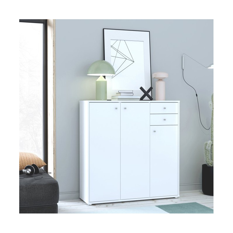 Wysoka komoda 110 cm Archbox T2KK10 biały