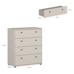 Komoda z szufladami 70 cm Archbox T2KK212 piaskowy