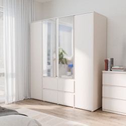 Szafa z lustrem 180 cm Lisson LSQS845M piaskowy