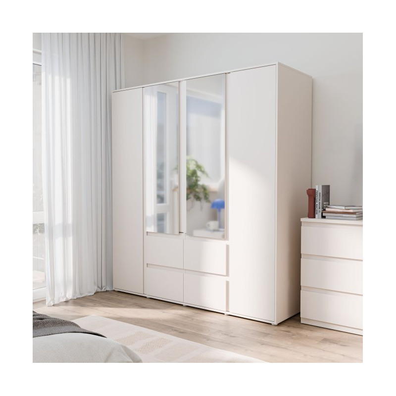 Szafa z lustrem 180 cm Lisson LSQS845M piaskowy