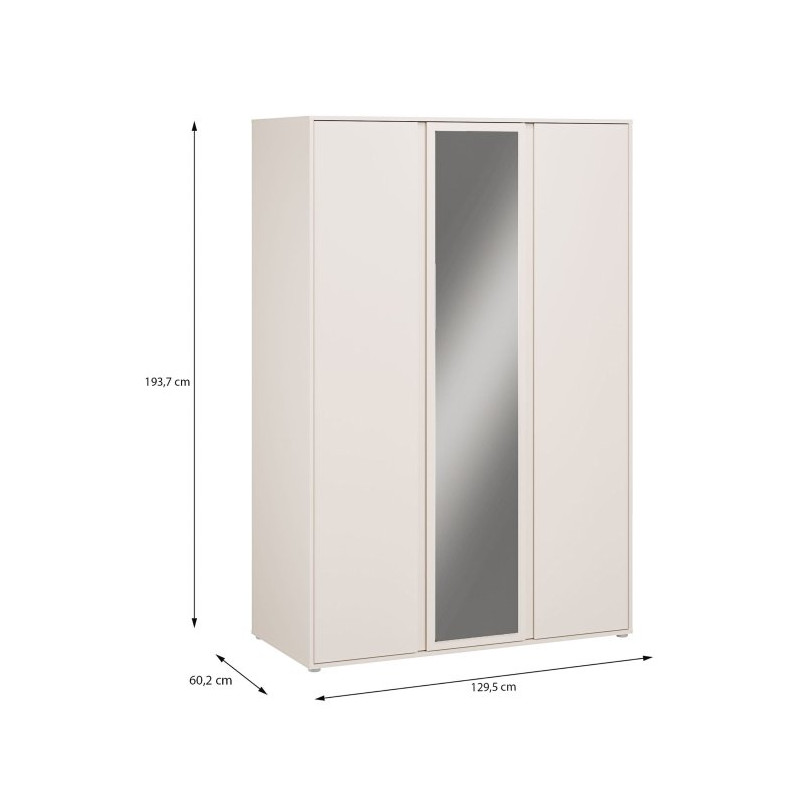 Szafa z lustrem 130 cm Lisson LSQS731M piaskowy