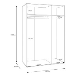 Szafa z lustrem 130 cm Lisson LSQS731M piaskowy