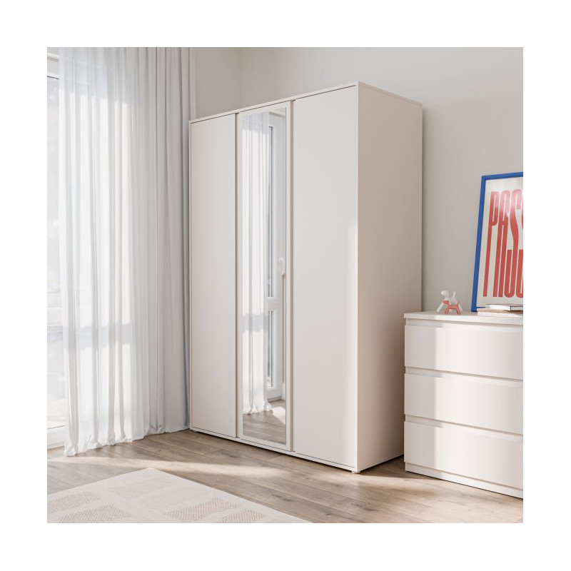 Szafa z lustrem 130 cm Lisson LSQS731M piaskowy