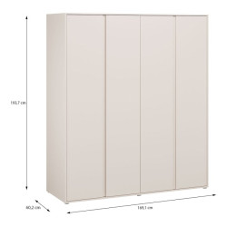 Szafa ubraniowa 170 cm Lisson LSQS843M piaskowy