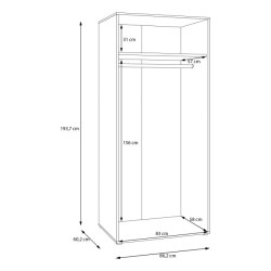 Szafa nowoczesna 90 cm Lisson LSQS721M piaskowy