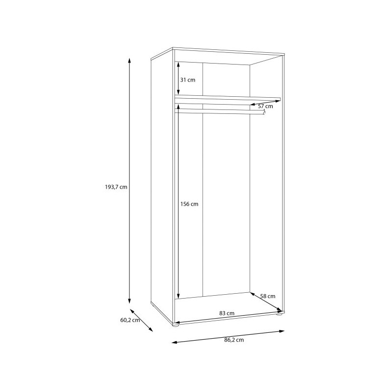 Szafa nowoczesna 90 cm Lisson LSQS721M piaskowy
