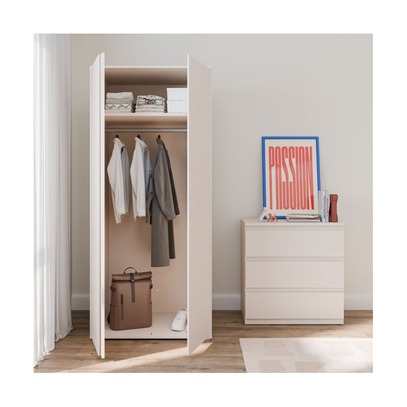 Szafa nowoczesna 90 cm Lisson LSQS721M piaskowy