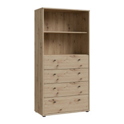 Regał Archbox – z półkami i szufladami | kolor dąb artisan