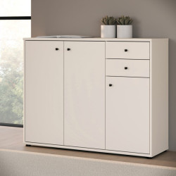Komoda trzydrzwiowa z szufladami Archbox T2KK40 piaskowy
