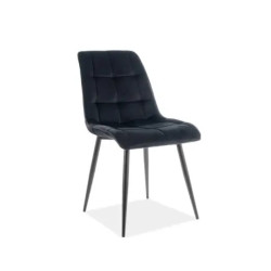 Krzesło tapicerowane Chic Velvet chrom stelaż/czarny bluvel 19