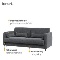 BED CONCEPT BC-18 Sofa grafitowa 140 – do półkotapczanu BC-01