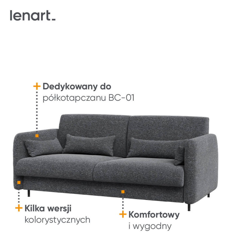 BED CONCEPT BC-18 Sofa grafitowa 140 – do półkotapczanu BC-01