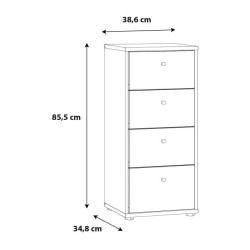 Wąska komoda z szufladami Archbox T2KK211 piaskowy