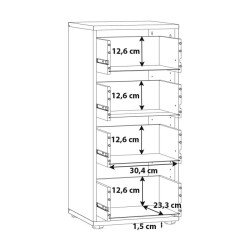 Wąska komoda z szufladami Archbox T2KK211 piaskowy