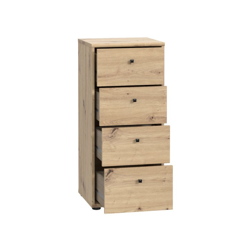 Wąska komoda Archbox T2KK211 z szufladami | kolor dąb artisan