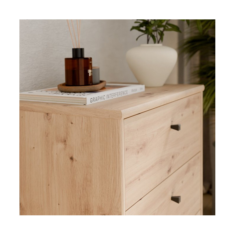 Mała komoda z szufladami Archbox T2KK112 | kolor dąb artisan